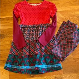 holiday dress tiered skirt leggings